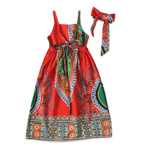 Vestido De Tirantes Para Niña Con Estampado Ankara