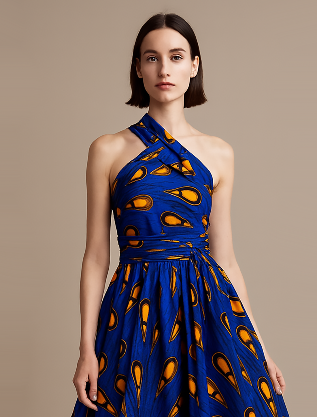 Vestido Azul Maxi Infinity Con Tirantes Cruzados