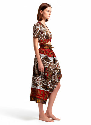 Conjunto de falda maxi y top con manga Harris.