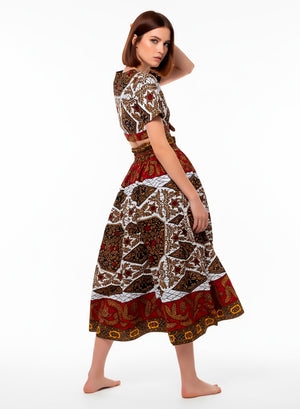 Conjunto de falda maxi y top con manga Harris.