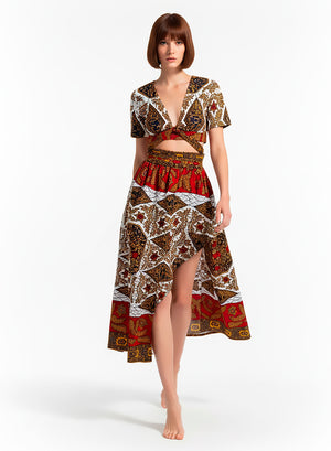 Conjunto de falda maxi y top con manga Harris.