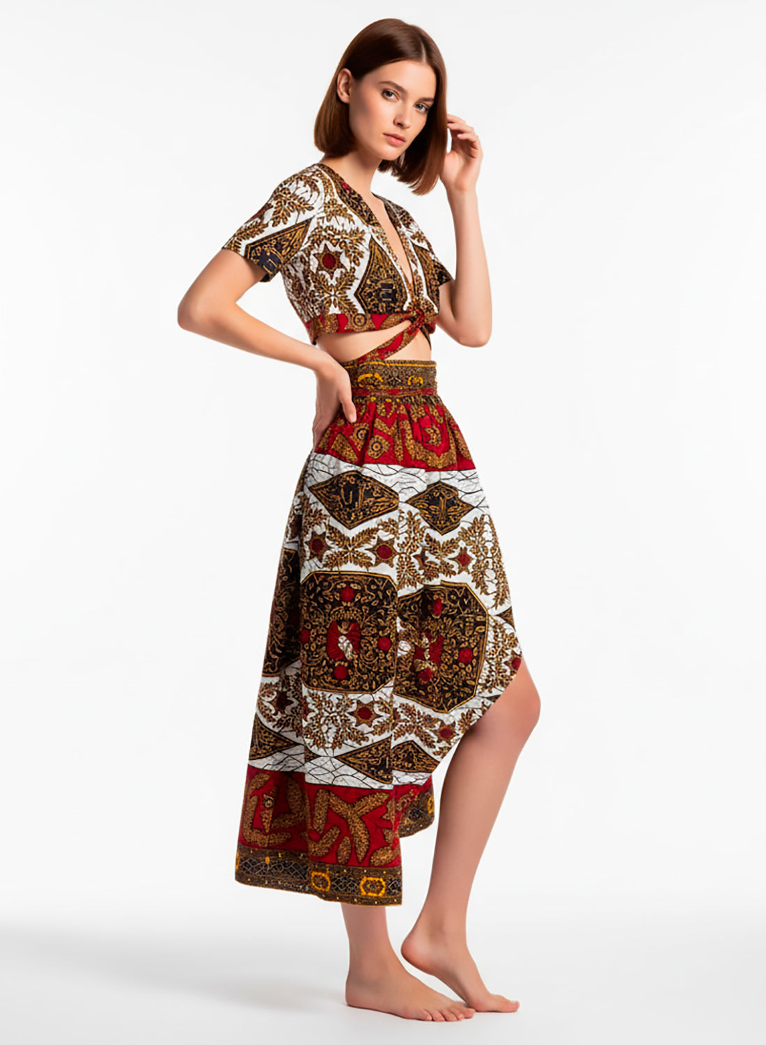 Conjunto de falda maxi y top con manga Harris.