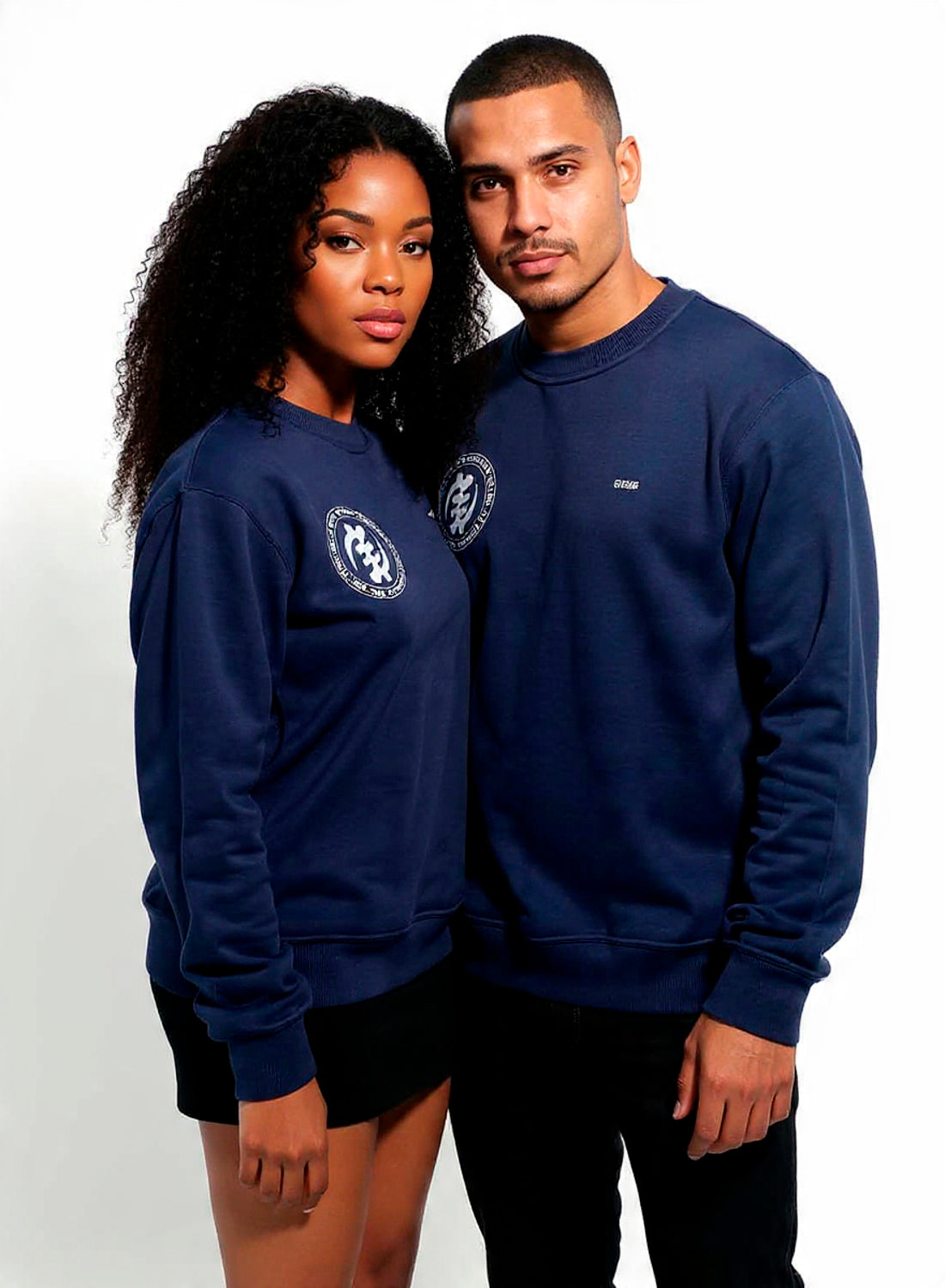 Sudadera Unisex de Algodón Azul Marino con Símbolo Gye Nyame