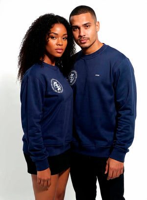 Sudadera Unisex de Algodón Azul Marino con Símbolo Gye Nyame