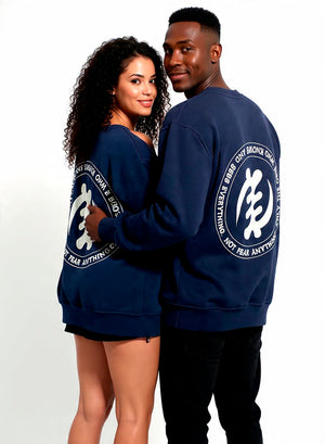 Sudadera Unisex de Algodón Azul Marino con Símbolo Gye Nyame