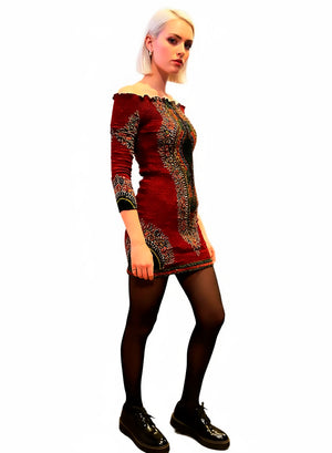 Vestido artesanal de tela elástica con mangas Dashiki 2.