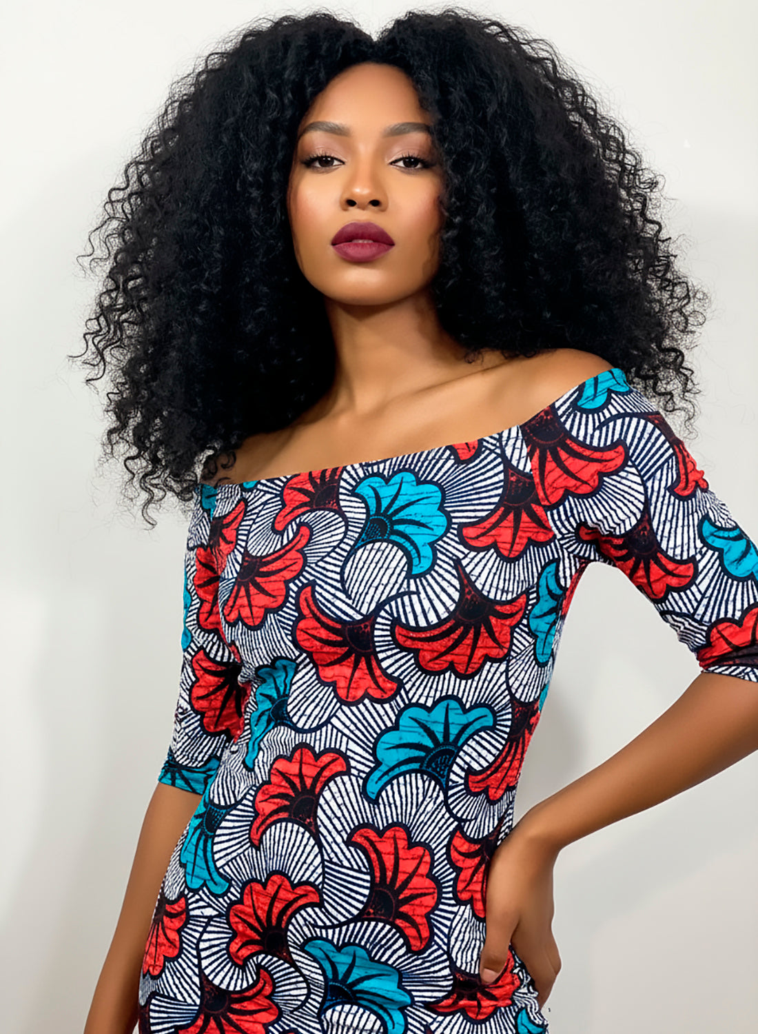 Vestido artesanal de tela elástica con mangas Tribal 22.