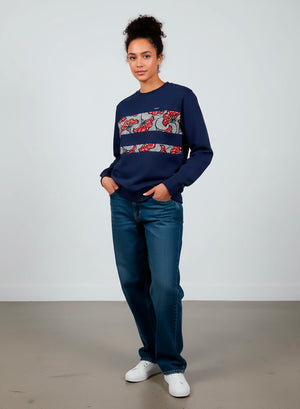 Sudadera Unisex de Algodón Azul Crepúsculo con Wax “Flores de boda”