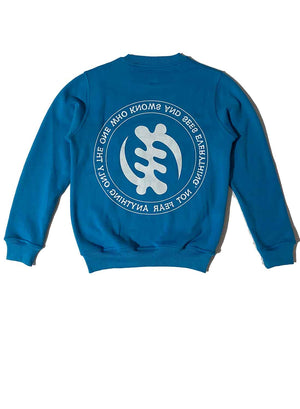 Sudadera Unisex de Algodón Azul Oceánico con Símbolo Gye Nyame