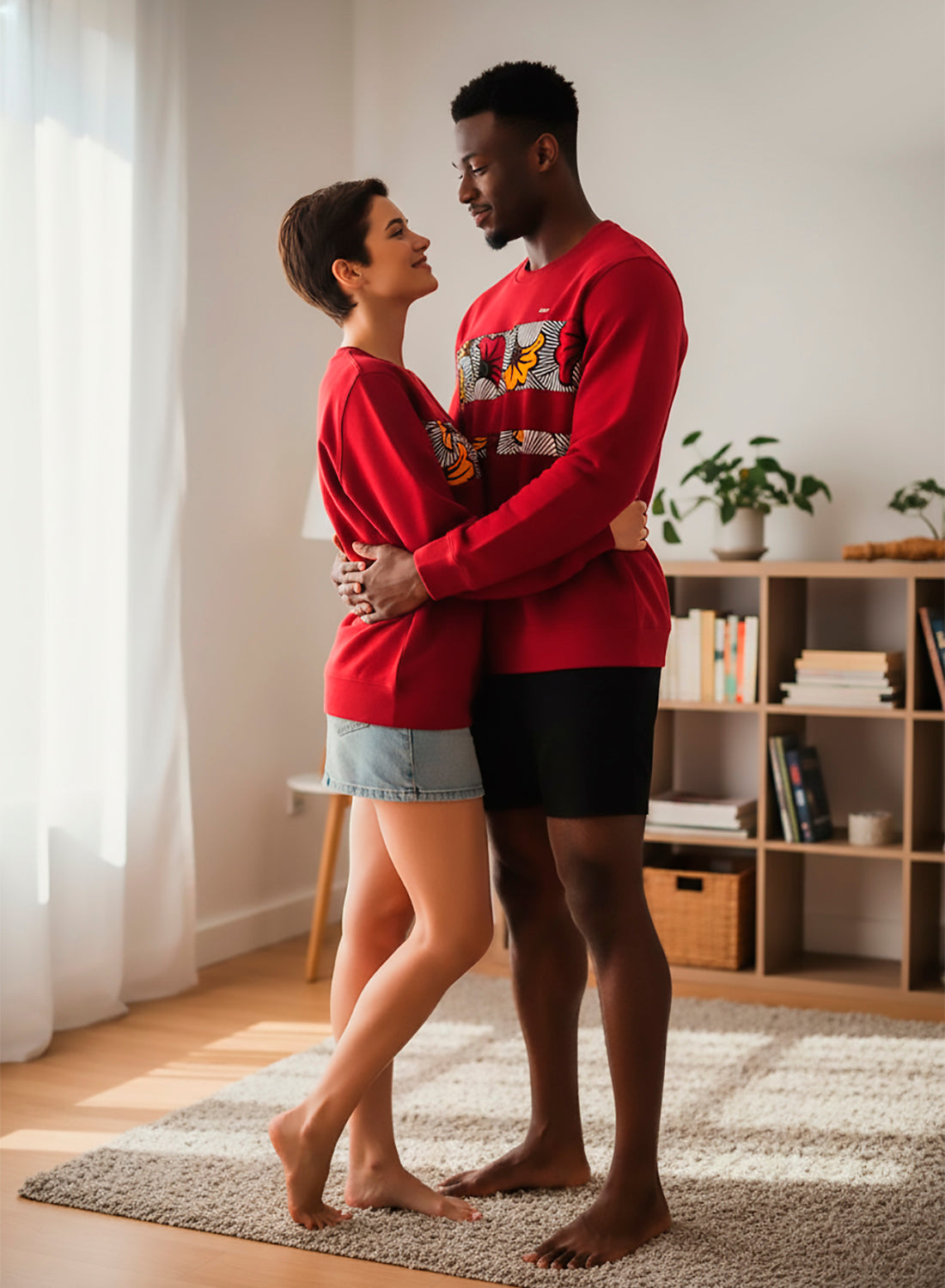 Sudadera Unisex Rojo Wine de Algodón con Flores de Boda